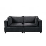 Madison Dark Gray Fabric Loveseat