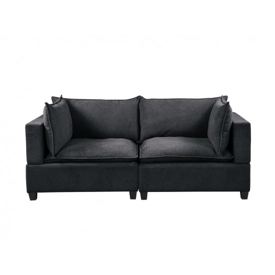 Madison Dark Gray Fabric Loveseat