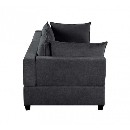 Madison Dark Gray Fabric Loveseat