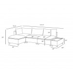 Madison Dark Gray Fabric 5 Piece Modular Sectional Sofa Ottoman with USB Storage Console Table