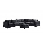 Madison Dark Gray Fabric 7 Piece Modular Sectional Sofa with Ottoman