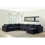 Madison Dark Gray Fabric 7 Piece Modular Sectional Sofa Chaise