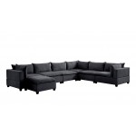 Madison Dark Gray Fabric 7 Piece Modular Sectional Sofa Chaise