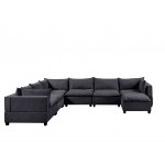 Madison Dark Gray Fabric 7 Piece Modular Sectional Sofa Chaise