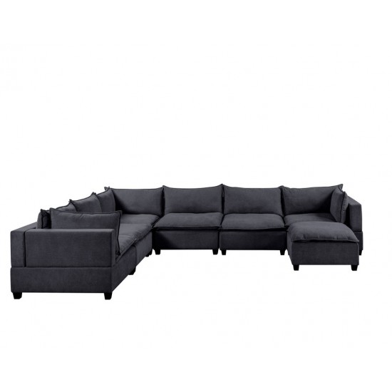 Madison Dark Gray Fabric 7 Piece Modular Sectional Sofa Chaise