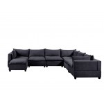 Madison Dark Gray Fabric 7 Piece Modular Sectional Sofa Chaise