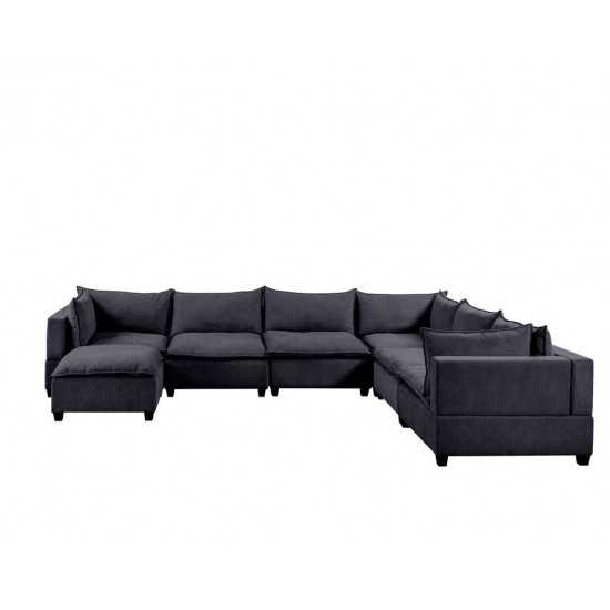 Madison Dark Gray Fabric 7 Piece Modular Sectional Sofa Chaise