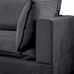 Madison Dark Gray Fabric 7-Piece Modular Sectional Sofa Chaise with USB Storage Console Table