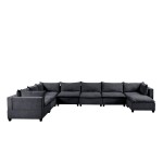 Madison Dark Gray Fabric 8 Piece Modular Sectional Sofa Chaise