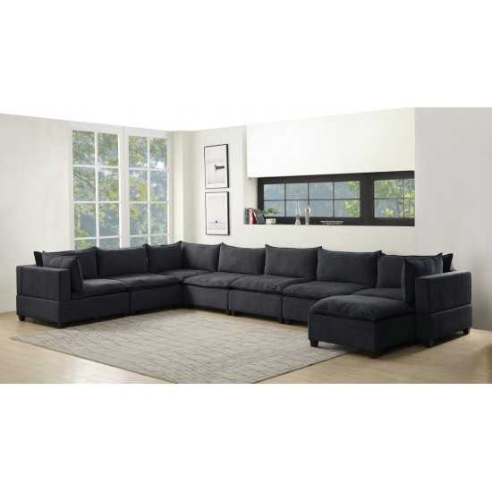 Madison Dark Gray Fabric 8 Piece Modular Sectional Sofa Chaise
