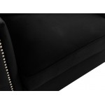 Bayberry Black Velvet Sofa with 3 Pillows