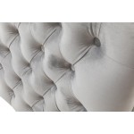 Bayberry Gray Velvet Sofa with 3 Pillows