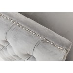 Bayberry Gray Velvet Chair with 1 Pillow