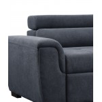 Haris Dark Gray Fabric Sleeper Sofa Sectional with Adjustable Headrest and Storage Ottoman