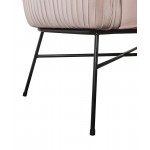 Scarlett Pink Velvet Barrel Accent Chair with Metal Base