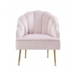 Naomi Pink Velvet Wingback Accent Chair with Metal Legs