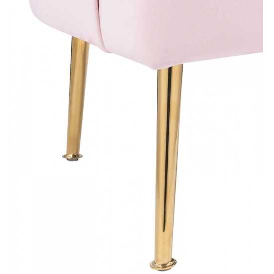Naomi Pink Velvet Wingback Accent Chair with Metal Legs