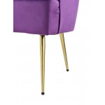 Naomi Purple Velvet Wingback Accent Chair with Metal Legs