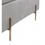 Emma Gray Velvet Storage Bench with Metal Legs