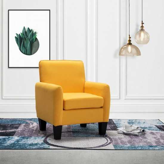 Mia Yellow Linen Accent Armchair