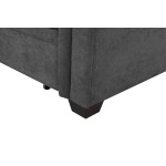 Ashlyn Gray Woven Fabric Sleeper Sectional Sofa Chaise with USB Charger and Tablet Pocket