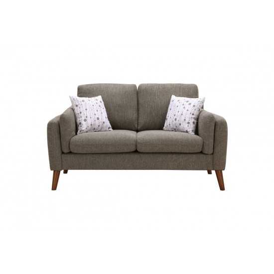 Winston Brown Linen Sofa and Loveseat Living Room Set with USB Charger and Tablet Pocket