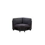 Jocelyn Dark Gray Woven 7Pc Modular L-Shape Sectional Sofa Chaise and Ottoman