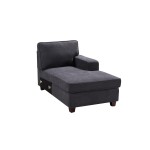 Jocelyn Dark Gray Woven 7Pc Modular L-Shape Sectional Sofa Chaise and Ottoman