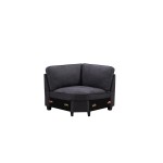 Jocelyn Dark Gray Woven 6Pc Modular L-Shape Sectional Sofa with Ottoman