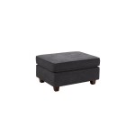 Jocelyn Dark Gray Woven 6Pc Modular L-Shape Sectional Sofa with Ottoman