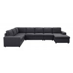 Tifton Modular Sectional Sofa with Reversible Chaise in Dark Gray Linen