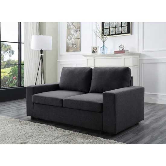 Brenton Loveseat in Dark Gray Linen