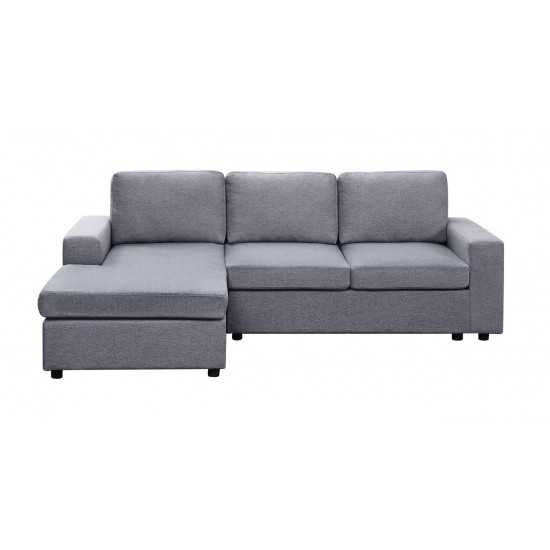 Newlyn Light Gray Linen Reversible Sectional Sofa Chaise