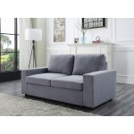 Brenton Light Gray Linen Loveseat