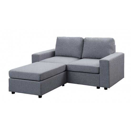 Arroyo Light Gray Linen Reversible Loveseat Chaise