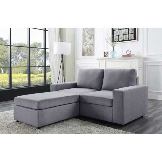 Arroyo Light Gray Linen Reversible Loveseat Chaise