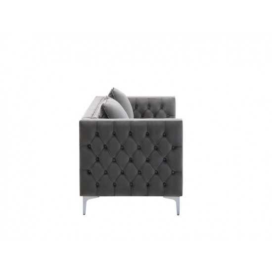 Lorreto Gray Velvet Sofa