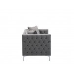 Lorreto Gray Velvet Loveseat