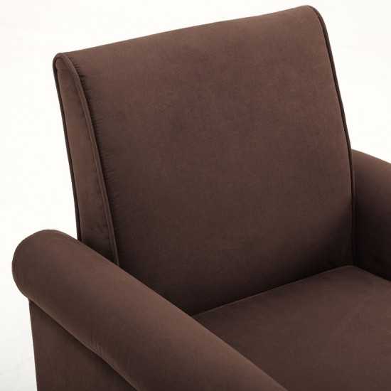 Angelo Chocolate Microfiber Fabric Armchair