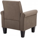 Angelo Light Brown Microfiber Fabric Armchair