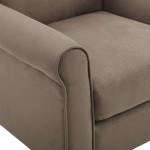 Angelo Light Brown Microfiber Fabric Armchair