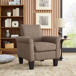 Angelo Light Brown Microfiber Fabric Armchair