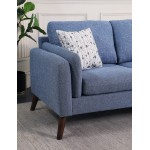 Founders Blue Fabric Sectional Sofa Chaise