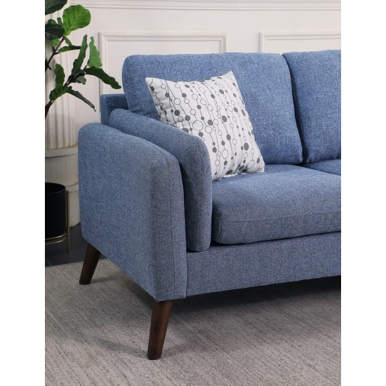 Founders Blue Fabric Sectional Sofa Chaise