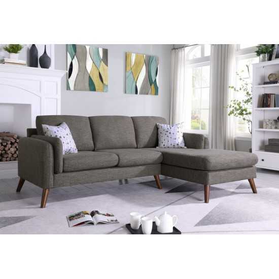 Founders Brown Cotton Blended Fabric Sectional