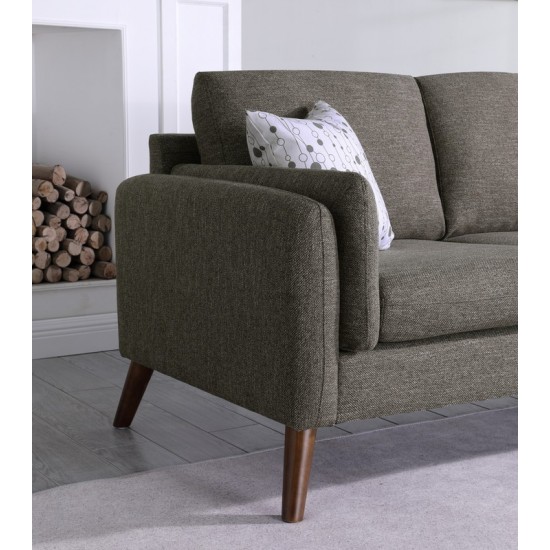 Founders Brown Cotton Blended Fabric Sectional