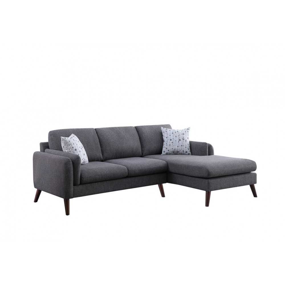 Founders Light Gray Cotton Blended Fabric Sectional Sofa Chaise Founders Light Gray Cotton Blended Fabric Sectional Sofa Chaise