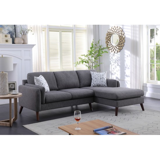 Founders Light Gray Cotton Blended Fabric Sectional Sofa Chaise