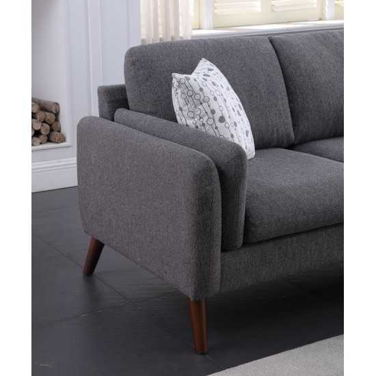 Founders Light Gray Cotton Blended Fabric Sectional Sofa Chaise