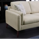 Founders Beige Cotton Blended Fabric Sectional Sofa Chaise